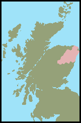 Map showing Aberdeenshire in Scotland