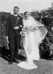 Photograph of Carl William LUDERS and Muriel NIELD on their wedding day