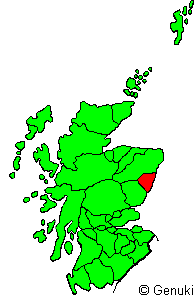 Map showing Kincardineshire in Scotland